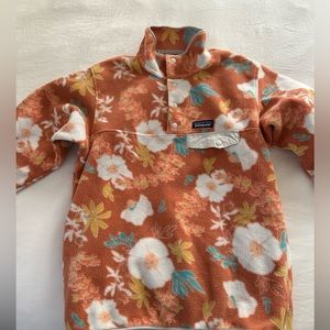Patagonia Synchilla Snap-T Fleece Pullover Flower Power Big Toasted Peach Small
